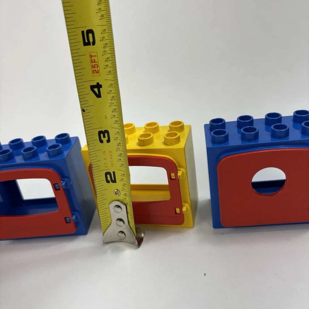 LEGO DUPLO Door / Window Frame Lot (4) Red Yellow Blue Vintage Toy Children